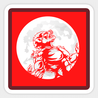 Red Wolf Moon Sticker